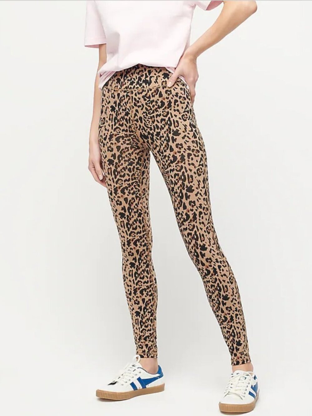 2/$30 J. Crew High Rise 7/8 Leopard Print Legging Camel Black Small #A2235